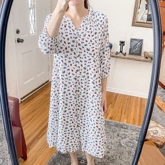 The Nines by Hatch Button Front Poplin Maternity Dress S - Picture 1 of 8